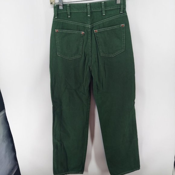 Reformation Green Emerald Cowboy High-rise Straight Organic Jeans - Picture 2 of 9